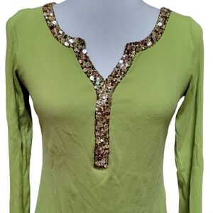 HAVEN BLEU SEQUIN RIBBED SHIRT